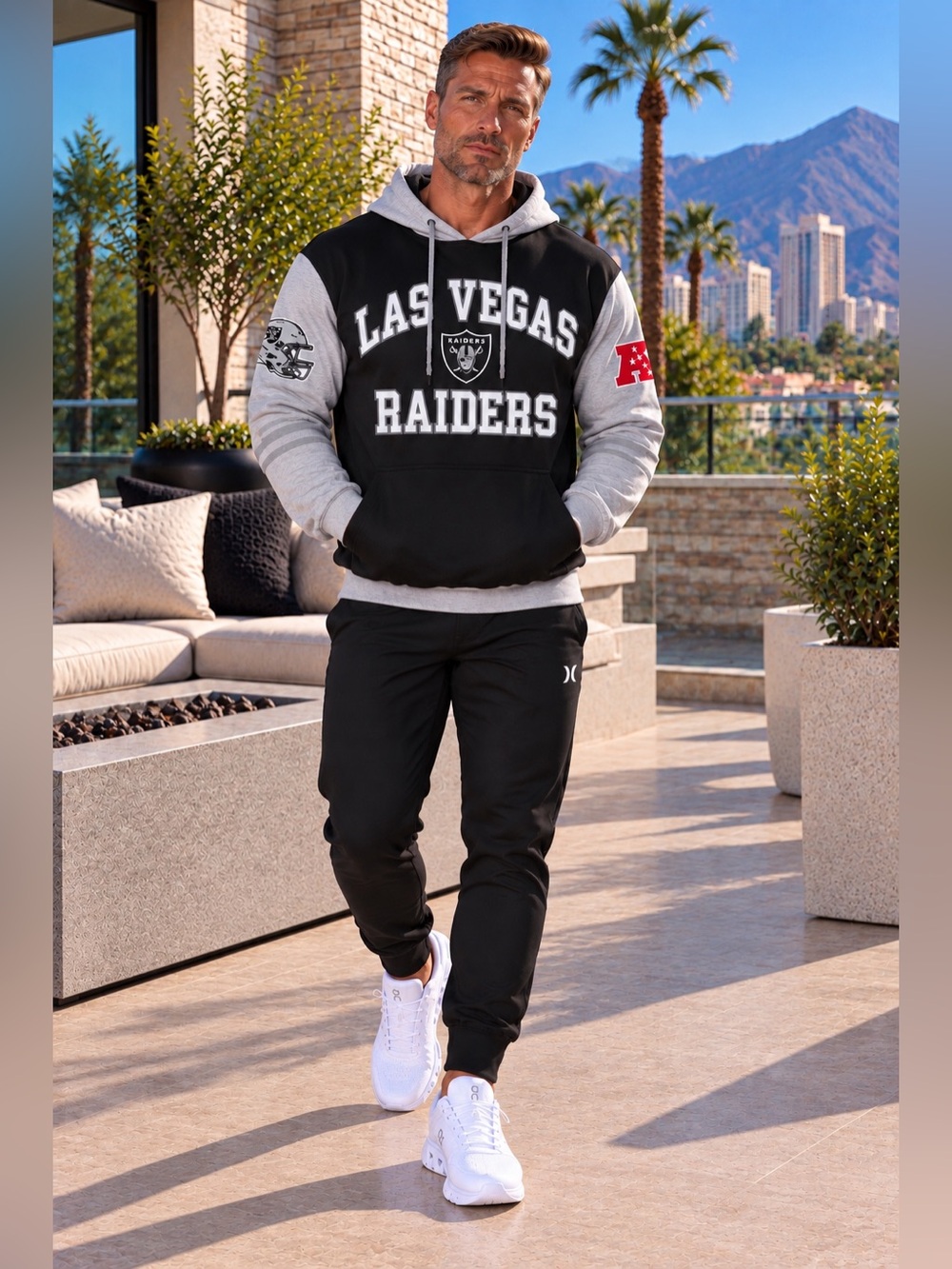 NWOT NFL Men's Starter Black Las Vegas Raiders Extreme Pullover Hoodie